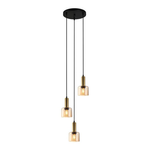 Pendant Lamp Santia 3 x 40 W E27, brown/amber