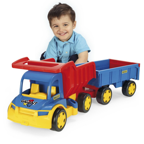 Giant Truck and Trailer Set 107cm, assorted colours, 12m+