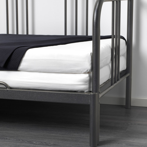 FYRESDAL Day-bed with 2 mattresses, black/Åfjäll firm, 80x200 cm