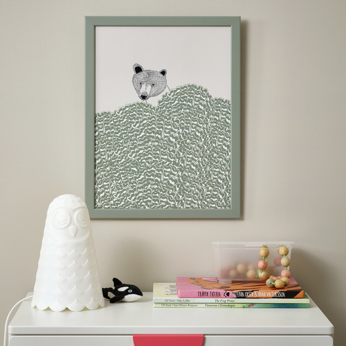 FISKBO Frame, light grey-green, 30x40 cm