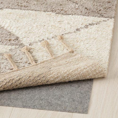 KVASTGRÄS Rug, low pile, grey/handmade, 170x240 cm