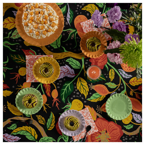 HÖSTAGILLE Tablecloth, floral pattern multicolour, 145x240 cm