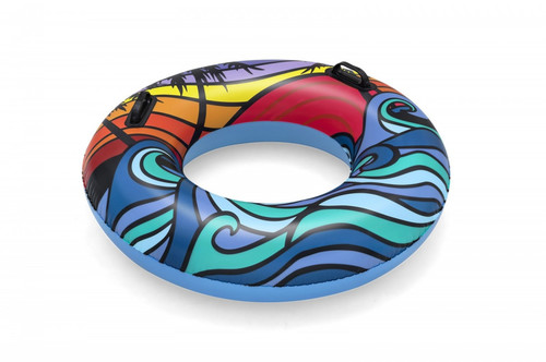 Bestway Inflatable Swim Ring with Handles 91 cm, 1pc, assorted patterns, 10+