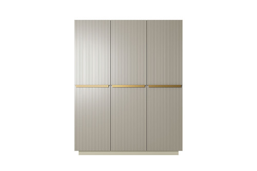 Wardrobe with Drawer Unit Nicole 150 cm, cashmere, gold handles