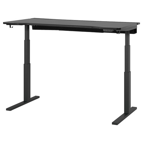 UTMANING Gaming desk sit/stand, electric/black, 160x80 cm