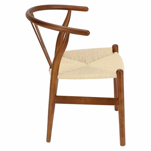 Dining Chair Wicker Natural, dark brown