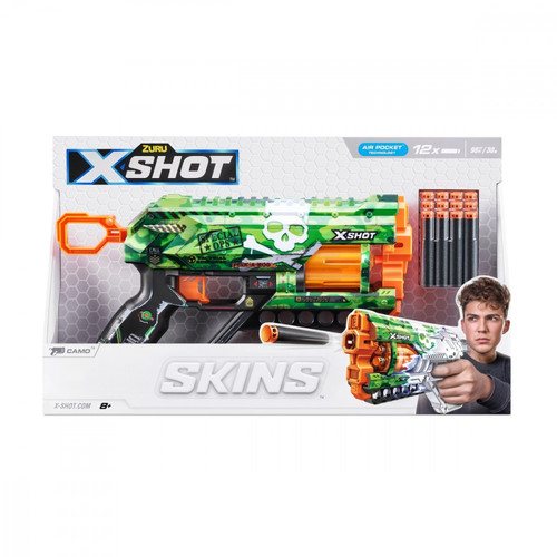 ZURU X-Shot Launcher Skins Griefer Camo 12 Darts 8+