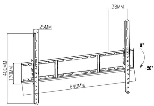 TB TV Wall Mount up to 80" 35kg TB-751E