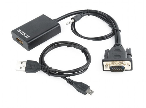 Gembird VGA to HDMI Converter 15cm, black