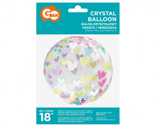 Crystal Balloon Hearts 18"