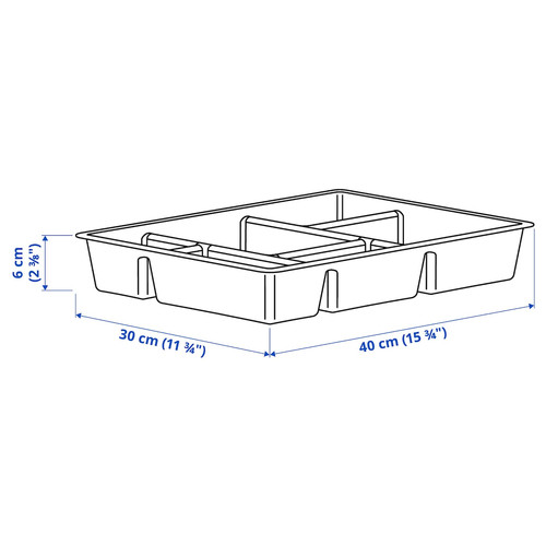 RAGGISAR Tray, dark grey, 40x30 cm