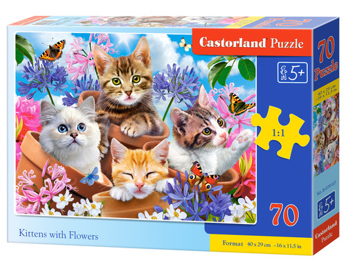 Castorland Children's Puzzle Kittens in Flowers 70pcs 5+