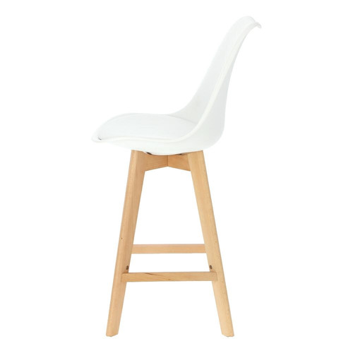 Bar Stool Norden Wood, low, PP, white