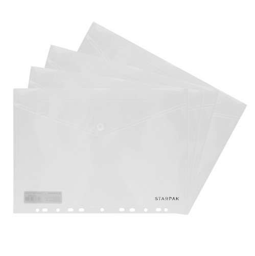 Document Pocket File Envelope, PP, A4, 12pcs