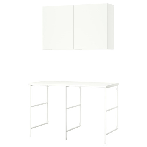 ENHET Storage combination, white, 139x63.5x90.5 cm