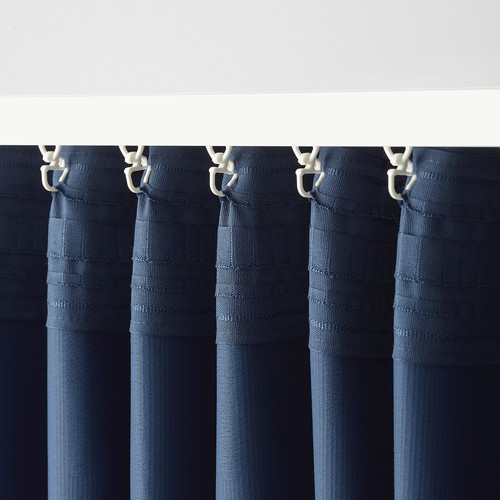 LAGEROLVON Room darkening curtains, 1 pair, blue, 145x300 cm