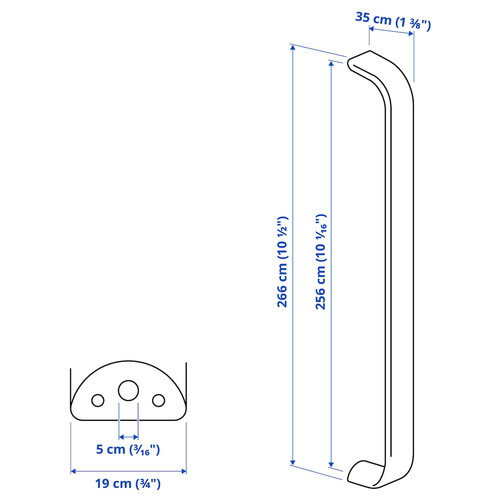 KALERUM Handle, stainless steel colour, 266 mm, 2 pack