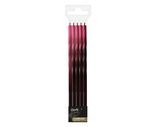 Candles Twist Ombre 5pcs, red/black