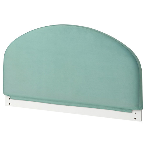 SLÄKT Headboard, grey-turquoise