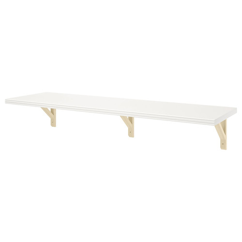 BERGSHULT / SANDSHULT Wall shelf, white, aspen, 120x30 cm