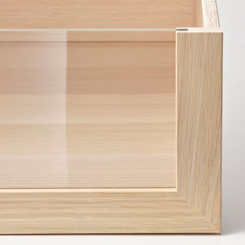 KOMPLEMENT Drawer with glass front, white stained oak effect, 75x58 cm