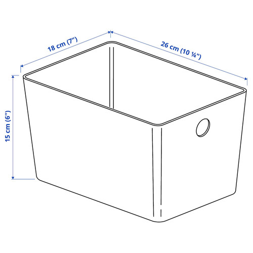 KUGGIS Box, white, 18x26x15 cm