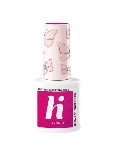 Hi Hybrid Nail Polish Butterfly #263 Glitter Magenta 5ml