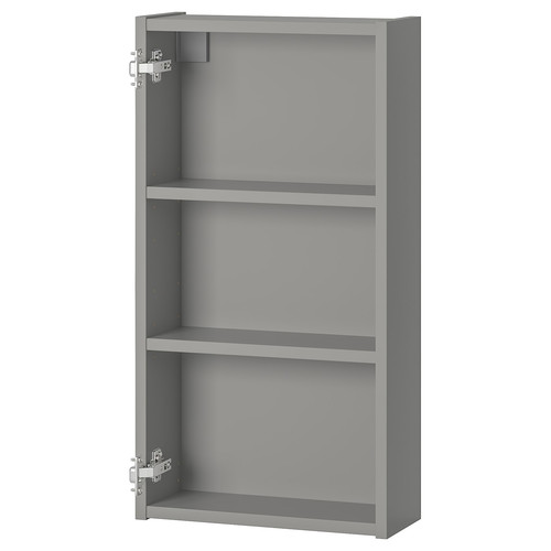 ENHET Wall cb w 2 shelves, grey, 40x15x75 cm