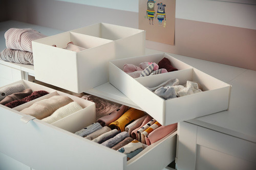 SMÅSTAD / PLATSA Chest of 6 drawers, white, pale turquoise, 60x55x123 cm