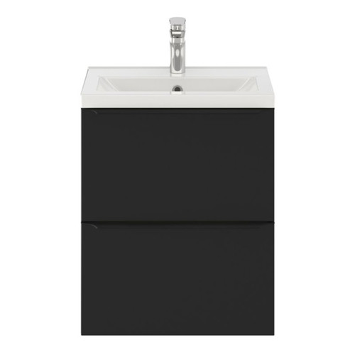 Goodhome Wall-mounted Basin Cabinet Imandra Slim 50cm, matt black