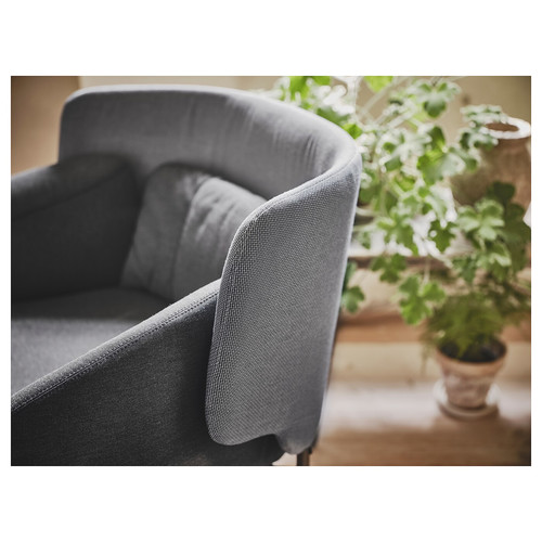 BINGSTA Armchair, Vissle dark grey, Kabusa dark grey