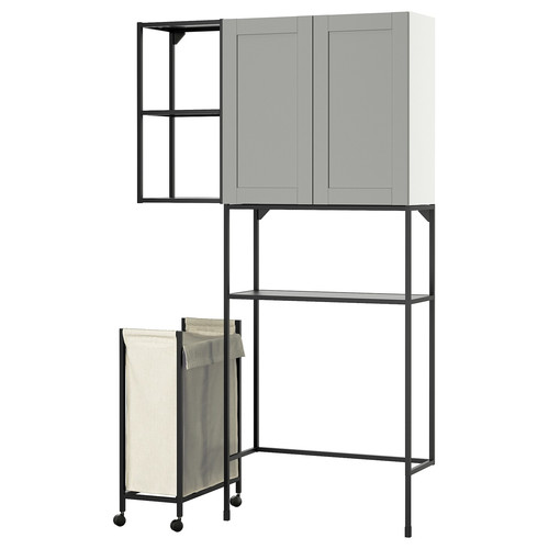 ENHET Storage combination, anthracite/grey frame, 120x32x204 cm