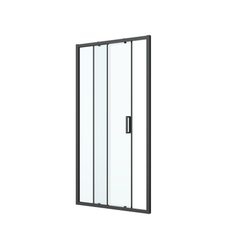 GoodHome Sliding Shower Door Ledava 100 cm, matt black/transparent