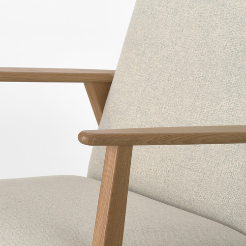 EKENÄSET Armchair, oak/Gunnared beige