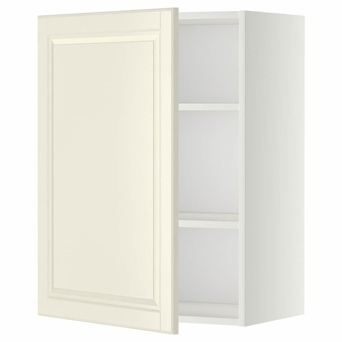 METOD Wall cabinet with shelves, white/Bodbyn off-white, 60x80 cm