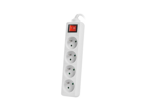 Lanberg Power Strip 4xFR, with circut breaker, full CU, 1.5m, white