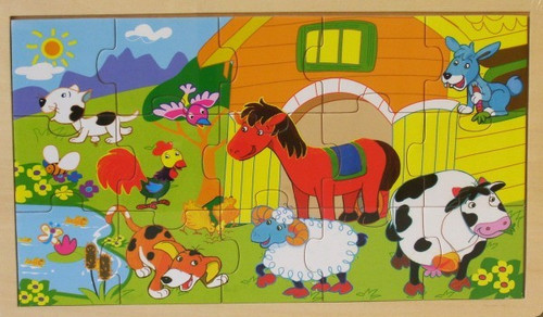 Wooden Puzzle Farm Animals 15pcs 10m+