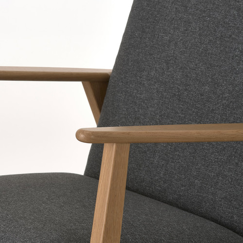 EKENÄSET Armchair, oak/Gunnared dark grey