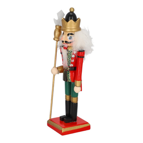 Nutcracker Christmas Decoration 15cm, red/crown