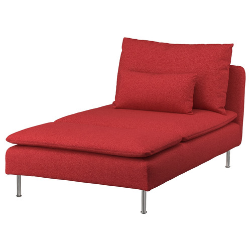 SÖDERHAMN Cover for chaise longue, Tonerud red