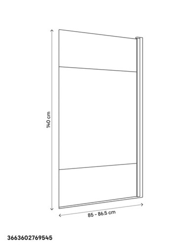 GoodHome Bath Screen 1-Panel Calera 140 x 85 cm, white/pattern