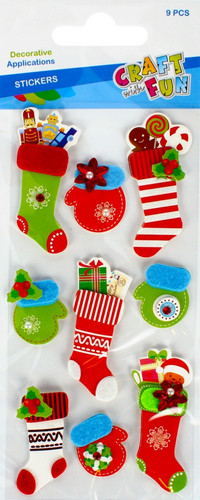 Christmas 3D Stickers 9pcs