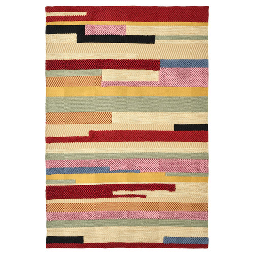 BRÖNDEN Rug, low pile, handmade multicolour/red, 170x240 cm