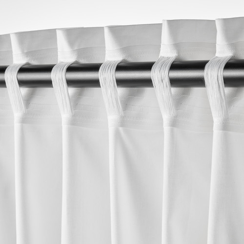 MOALISA Curtains, 1 pair, white/black, 145x300 cm