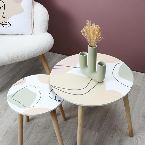 Nesting Tables Set of 2 Arty, pastel