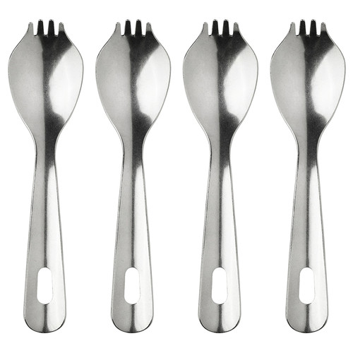 NÄBBFISK Spork, stainless steel, 17 cm, 4 pack