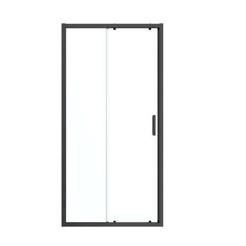 GoodHome Sliding Shower Door Ledava 100 cm, matt black/transparent