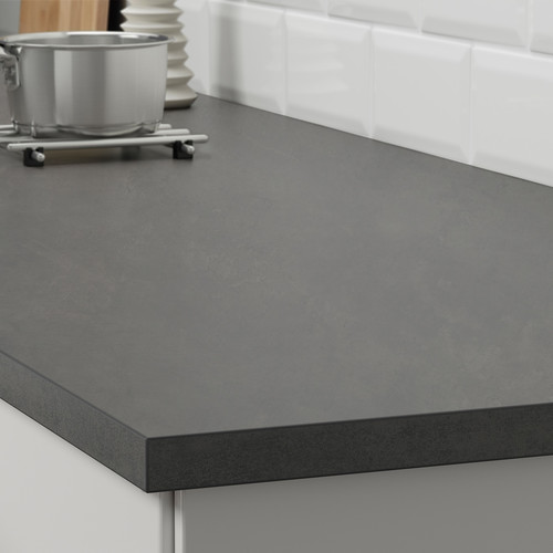 EKBACKEN Worktop, concrete effect, laminate, 246x2.8 cm