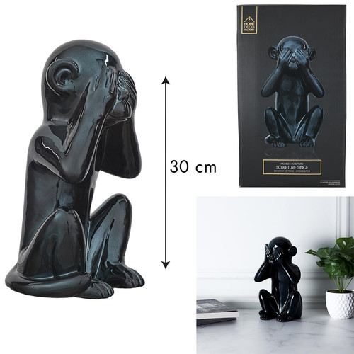 Decorative Figure Monkey Size L, black