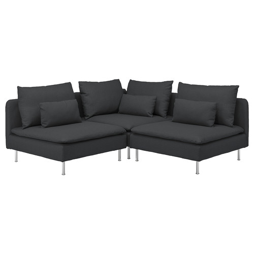 SÖDERHAMN Corner sofa, 3-seat, Fridtuna dark grey